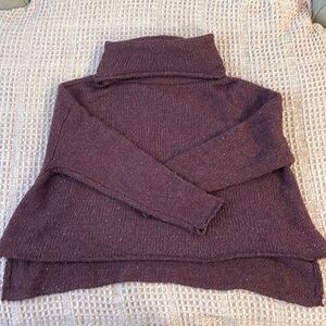 Purple/maroon fold over neck sweater.